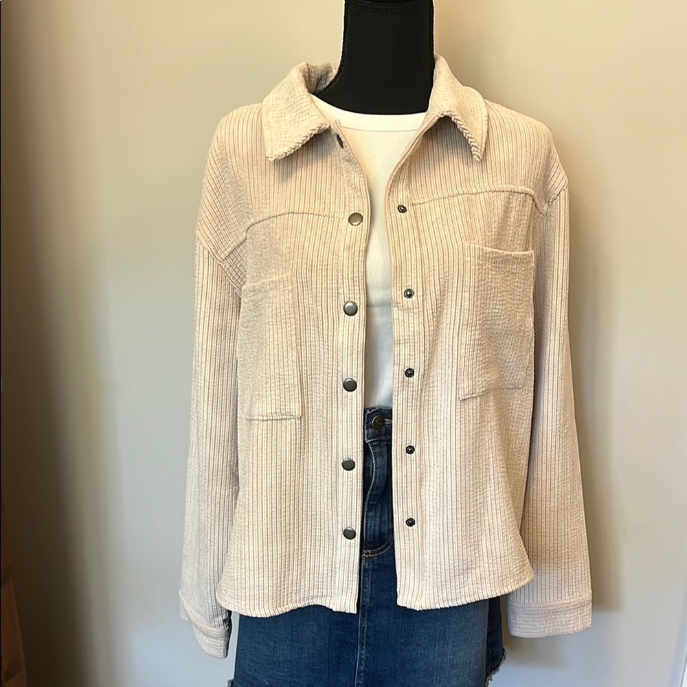 Cream Button-Up Women's Jacket